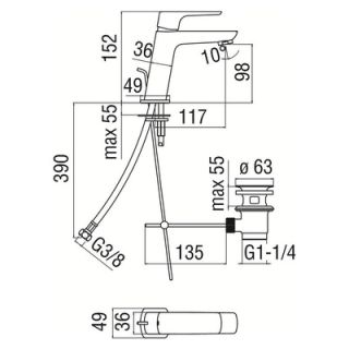 Смеситель Nobili Acquaviva VV103118/1BM для раковины черный